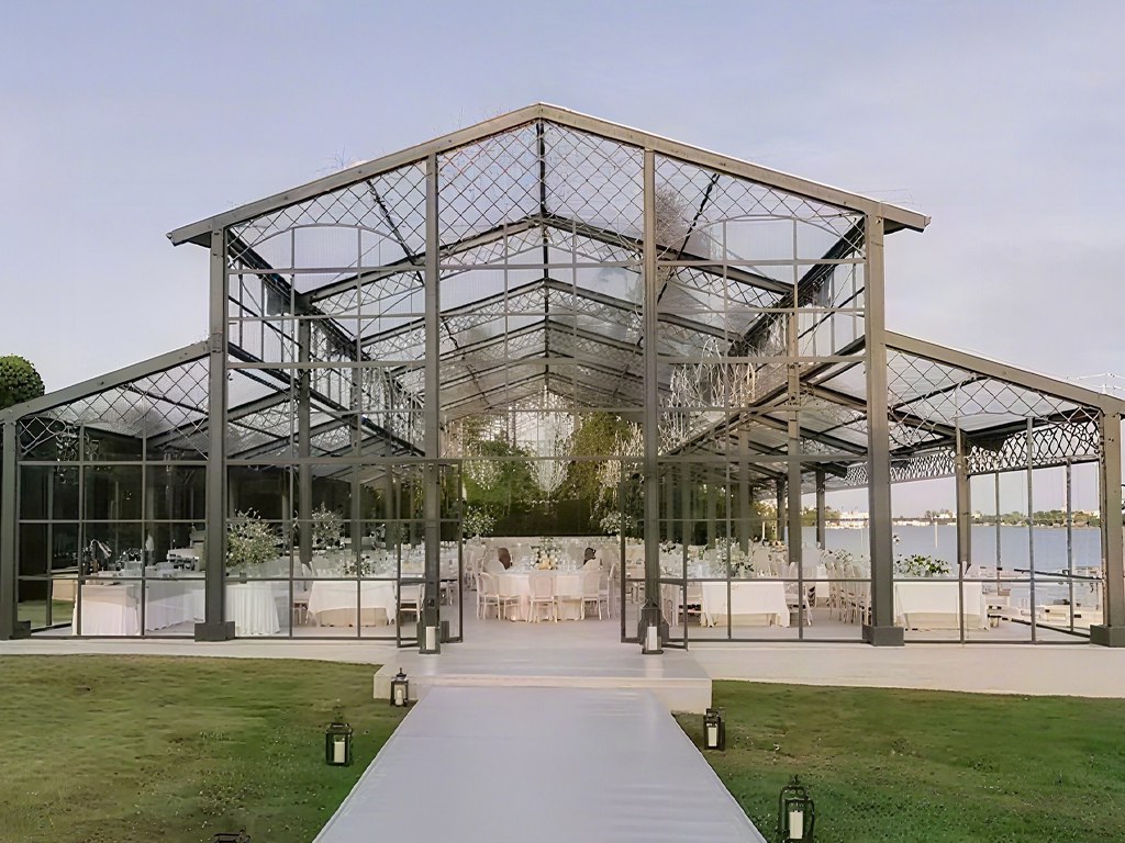 glass greenhouse,  Large greenhouse, greenhouse wedding venue,Large glass greenhouse wedding venue YSGH-175